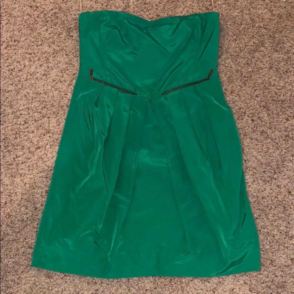 See by Chloe Green Strapless Dress w Pockets